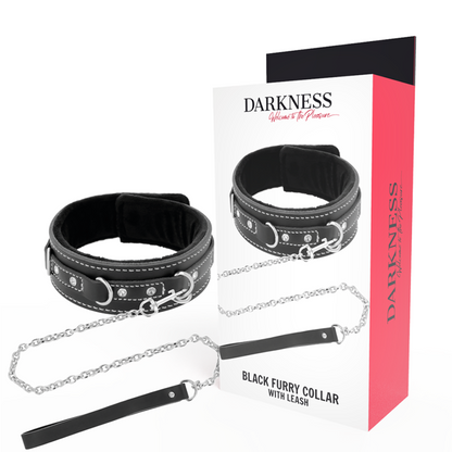 DARKNESS - HIGH QUALITY LEATHER COLLAR WITH LEASH