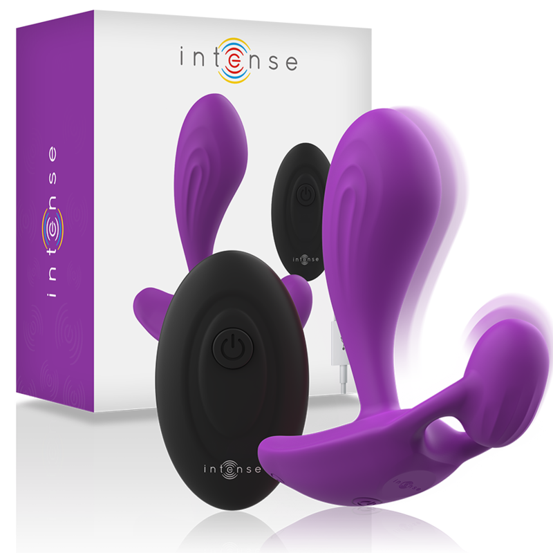 INTENSE - SHELLY DUO ANAL-PERINEUM, VAGINAL-CLITORIS REMOTE PURPLE