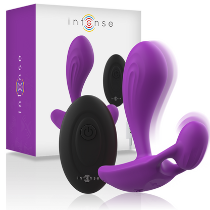 INTENSE - SHELLY DUO ANAL-PERINEUM, VAGINAL-CLITORIS REMOTE PURPLE
