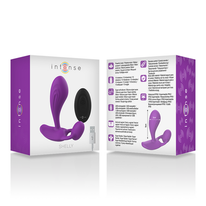 INTENSE - SHELLY DUO ANAL-PERINEUM, VAGINAL-CLITORIS REMOTE PURPLE