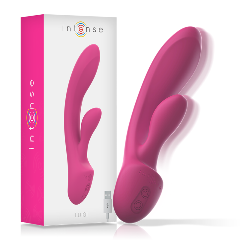 INTENSE - VIBRADOR LUIGI RABBIT SILICONA LÍQUIDA ROSA