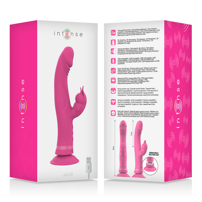 INTENSE - JULIO RABBIT VIBRATOR PINK SILICONE