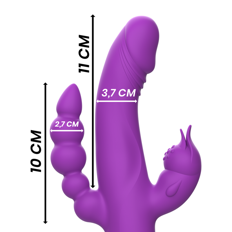 INTENSE - VIBRADOR CASANOVA RABBIT SILICONA TRIPLE MOTOR MORADO