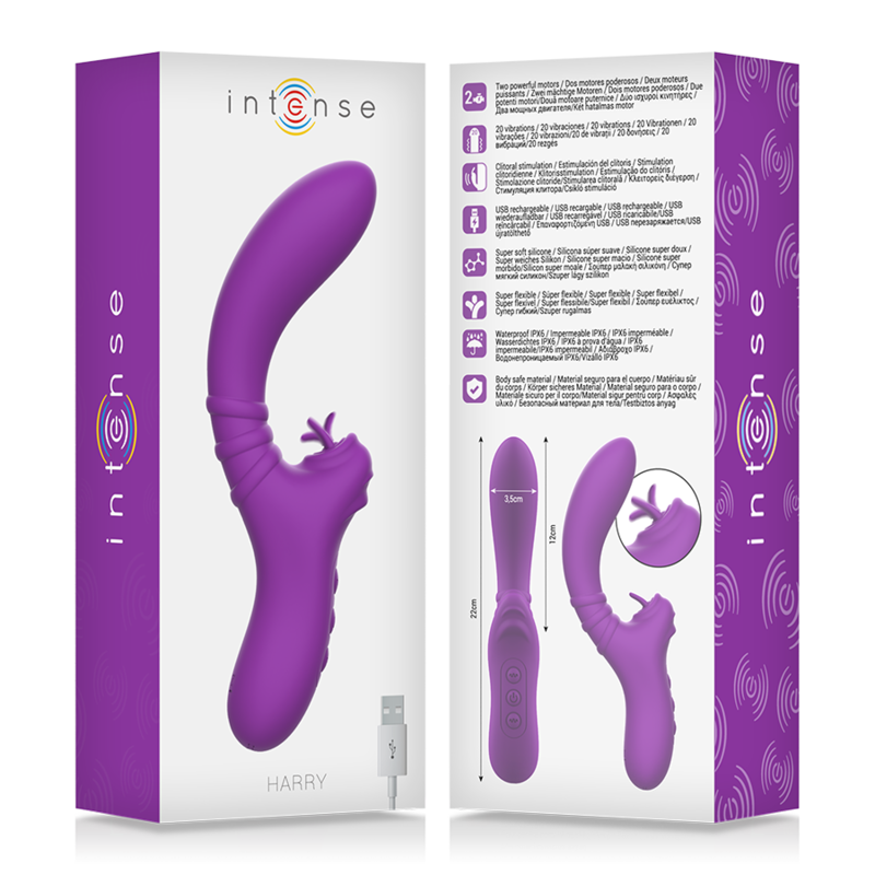 INTENSE - HARRY VIBRATEUR FLEXIBLE AVEC LANGUE VIOLETTE