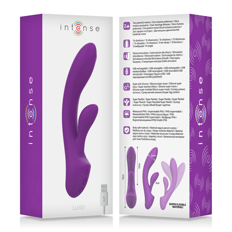 INTENSE - VIBRADOR LUIGI RABBIT SILICONA LIQUIDA MORADO