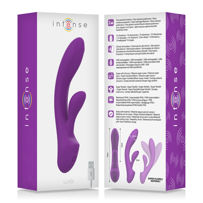 INTENSE - VIBRATEUR LAPIN EN SILICONE LIQUIDE LUIGI VIOLET
