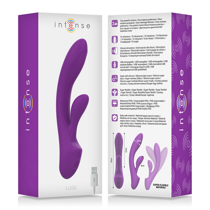 INTENSE - VIBRATEUR LAPIN EN SILICONE LIQUIDE LUIGI VIOLET