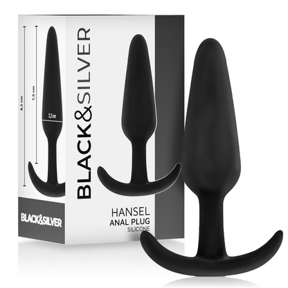 BLACK&amp;SILVER - PLUG ANAL EN SILICONE HANSEL AVEC PETITE POIGNÉE