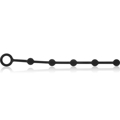 BLACK&SILVER - KORG ANAL ROSARY SILICONE INITIATION 21 CM