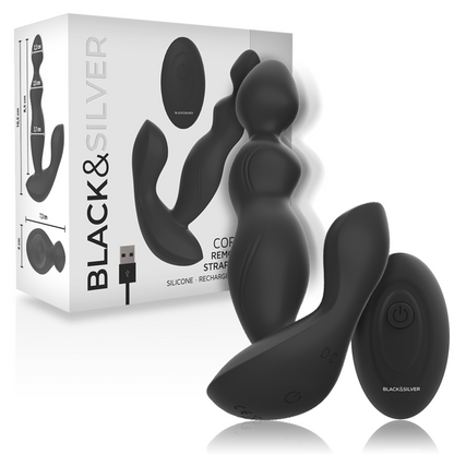 BLACK&amp;SILVER - CORA PLUG ANAL SILICONE TÉLÉCOMMANDE