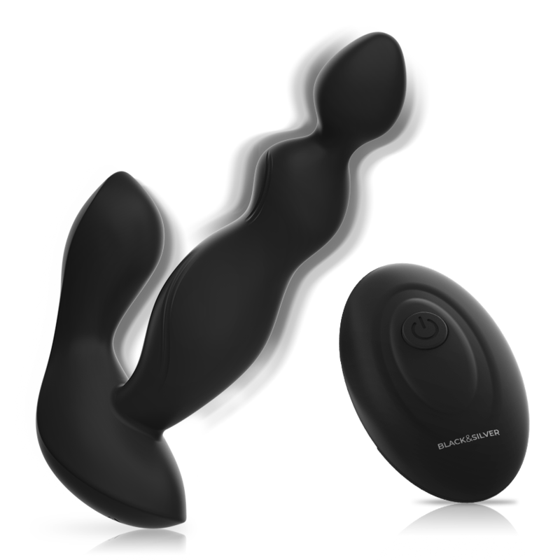 BLACK&amp;SILVER - CORA PLUG ANAL SILICONE TÉLÉCOMMANDE