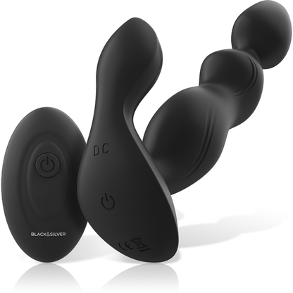 BLACK&amp;SILVER - CORA PLUG ANAL SILICONE TÉLÉCOMMANDE