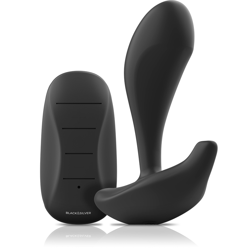 BLACK&amp;SILVER - DWAYNE PLUG ANAL SILICONE TÉLÉCOMMANDE