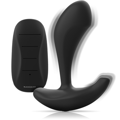 BLACK&amp;SILVER - DWAYNE PLUG ANAL SILICONE TÉLÉCOMMANDE