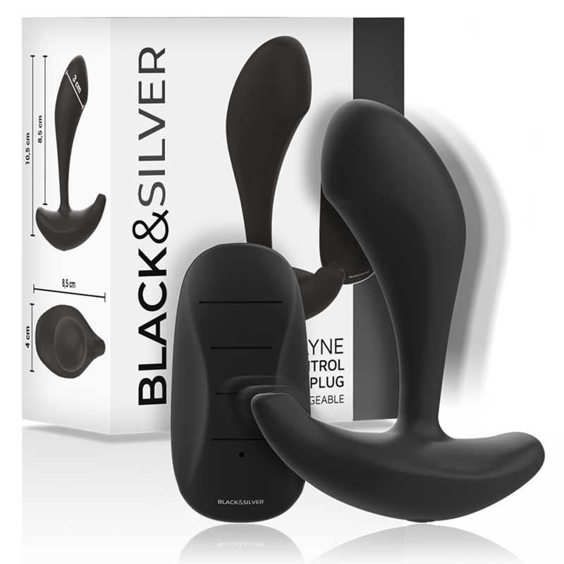 BLACK&amp;SILVER - DWAYNE PLUG ANAL SILICONE TÉLÉCOMMANDE