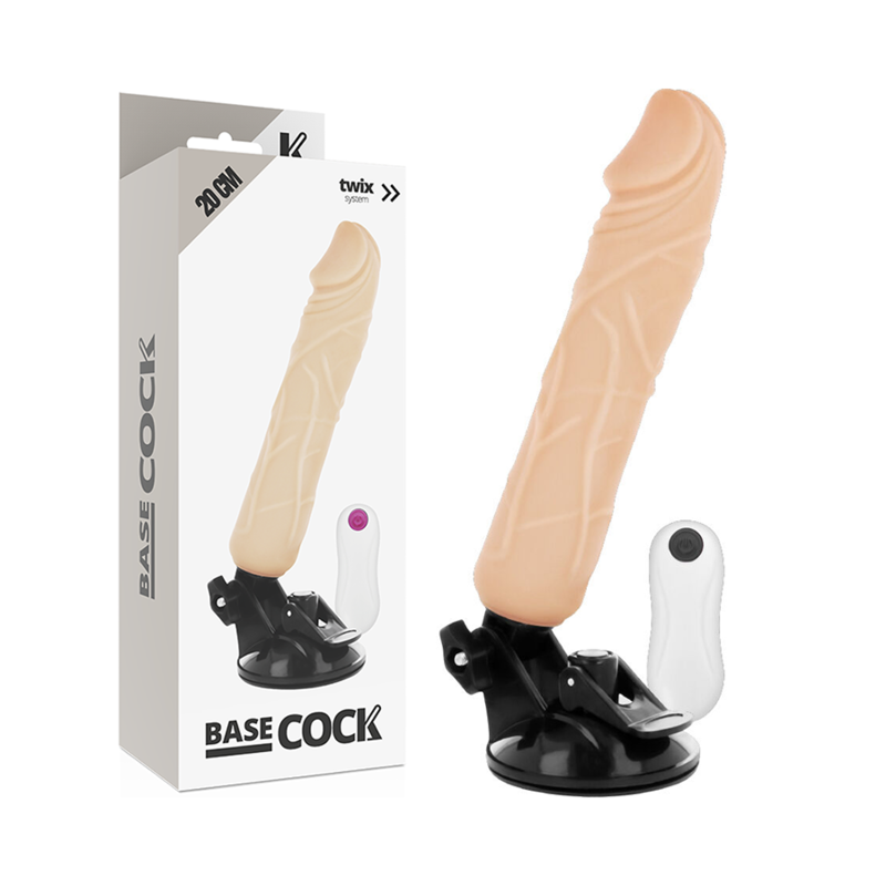 BASECOCK - VIBRATEUR RÉALISTE TÉLÉCOMMANDÉ CHAIR 20 CM -O- 4 CM