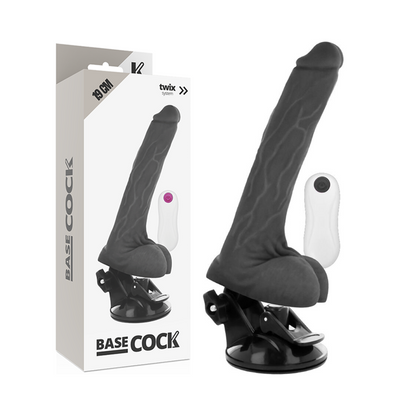 BASECOCK - VIBRATEUR RÉALISTE TÉLÉCOMMANDÉ CHAIR 19 CM -O- 4 CM