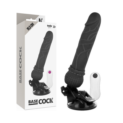 BASECOCK - VIBRATEUR RÉALISTE TÉLÉCOMMANDÉ CHAIR 19,5 CM -O- 4 CM