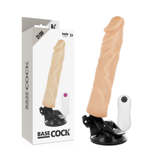 BASECOCK - VIBRADOR REALISTA CONTROL REMOTO CARNE 21 CM -O- 4 CM