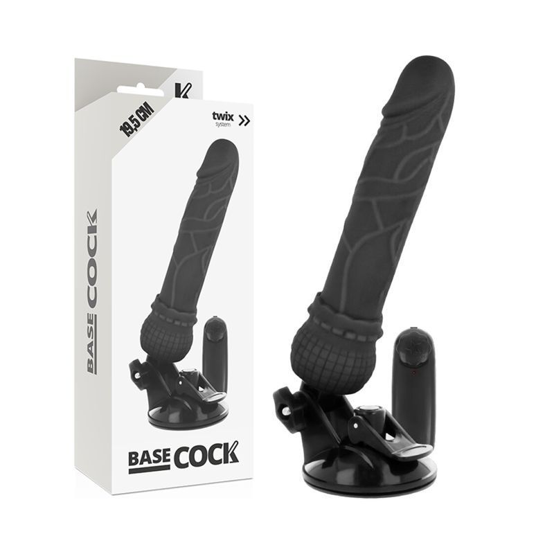 BASECOCK - VIBRATEUR RÉALISTE TÉLÉCOMMANDÉ CHAIR 19,5 CM -O- 4 CM