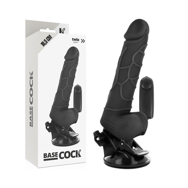 BASECOCK - VIBRATEUR RÉALISTE TÉLÉCOMMANDÉ CHAIR 18,5 CM -O- 4CM