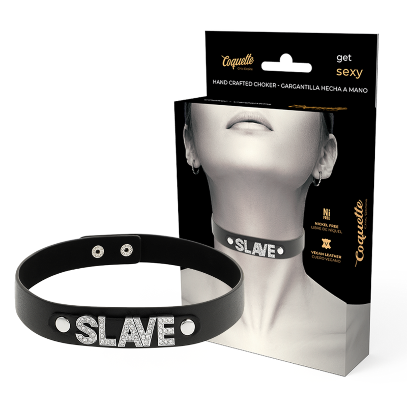 COQUETTE CHIC DESIRE - SLAVE VEGAN LEATHER CHOKER