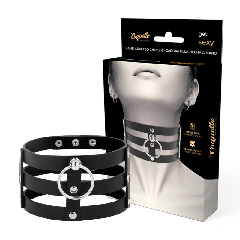 COQUETTE CHIC DESIRE - FETISH STYLE VEGAN LEATHER CHOKER