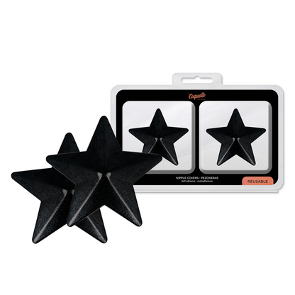 COQUETTE CHIC DESIRE - BLACK STAR METAL NIPPLE COVERS