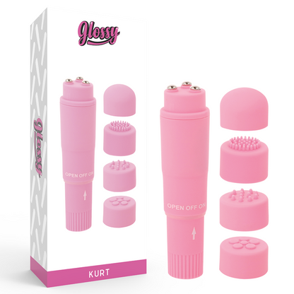 GLOSSY - POCKET KURT PINK MASSAGER