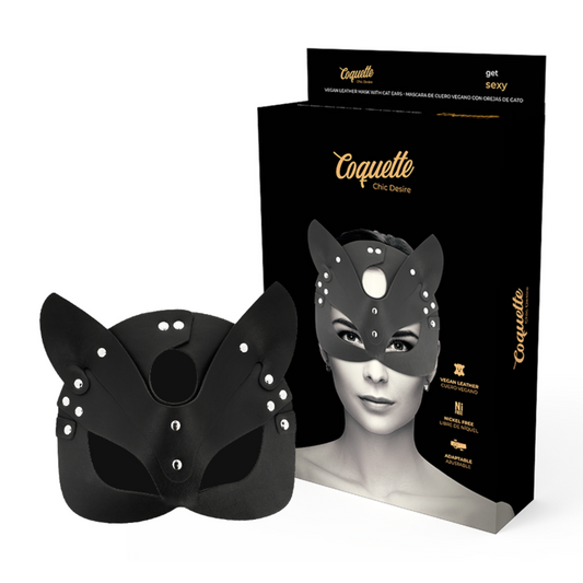 COQUETTE CHIC DESIRE - MASQUE EN CUIR VEGAN AVEC OREILLES DE LAPIN