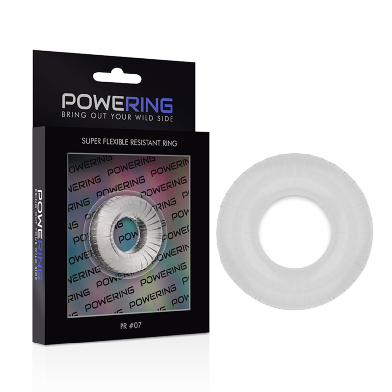 POWERING- ANILLO PARA EL PENE SUPER FLEXIBLE Y RESISTENTE 4.5CM PR07 TRANSPARENTE