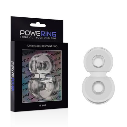 POWERING - ANNEAU PÉNIS DOUBLE SUPER FLEXIBLE ET RÉSISTANT PR09 TRANSPARENT