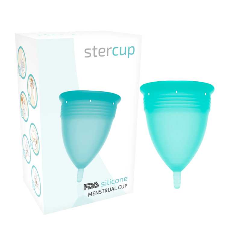 STERCUP - COPA MENSTRUAL DE SILICONA FDA AGUAMARINA - TALLA S