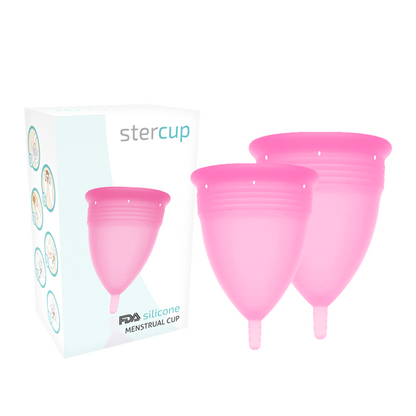STERCUP - COUPE MENSTRUELLE EN SILICONE FDA TAILLE S + L ROSE