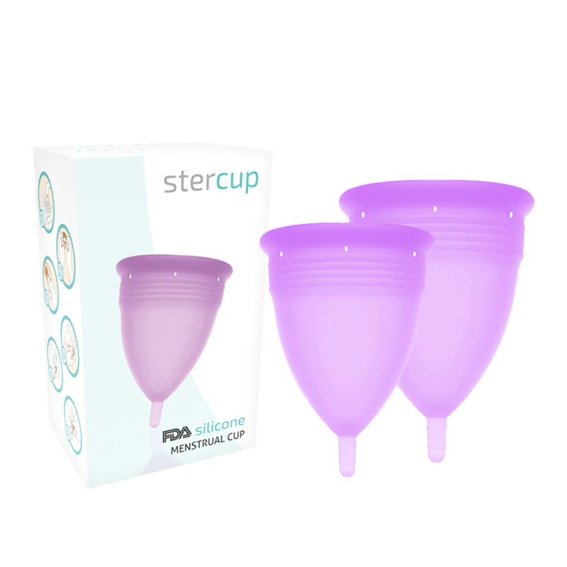 STERCUP - COUPE MENSTRUELLE EN SILICONE FDA TAILLE S + L LILAS