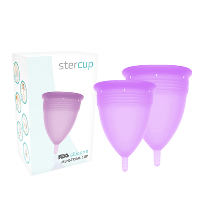 STERCUP - COUPE MENSTRUELLE EN SILICONE FDA TAILLE S + L LILAS