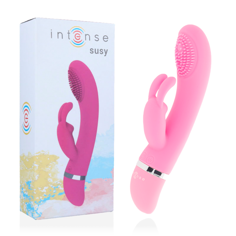 INTENSE - VIBRATEUR OSCILLANT SUSY SILICONE RABBIT ROSE