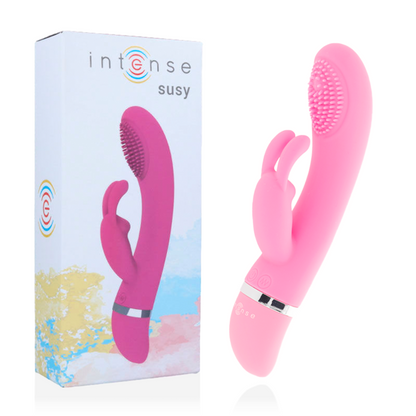 INTENSE - VIBRATEUR LAPIN OSCILLANT EN SILICONE ROSE SUSY