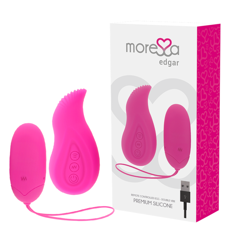 MORESSA - EDGAR DUO SET REMOTE EGG AND CONTROL WITH BUILT-IN VIBRATION PREMIUM SILICONE REMOTE CONTROL