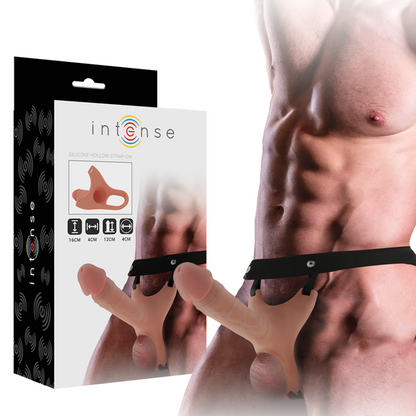 INTENSE - HARNAIS CREUX AVEC GODE SILICONE 16 X 3,5 CM