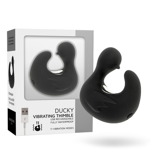 BLACK&amp;SILVER - DÉ À COUPER STIMULANT EN SILICONE RECHARGEABLE DUCKYMANIA