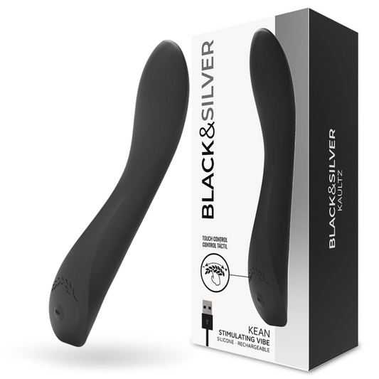 VIBRADOR KEAN CONTROL TÁCTIL NEGRO Y PLATA