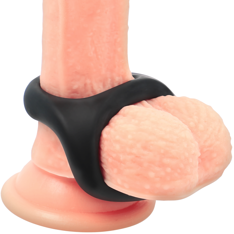 POWERING - ANILLO PARA PENE Y TESTÍCULOS SUPER FLEXIBLE Y RESISTENTE PR13 NEGRO