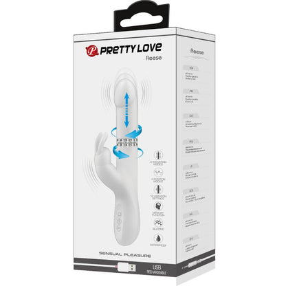 PRETTY LOVE - VIBRADOR REESE CON ROTACIÓN PLATEADA