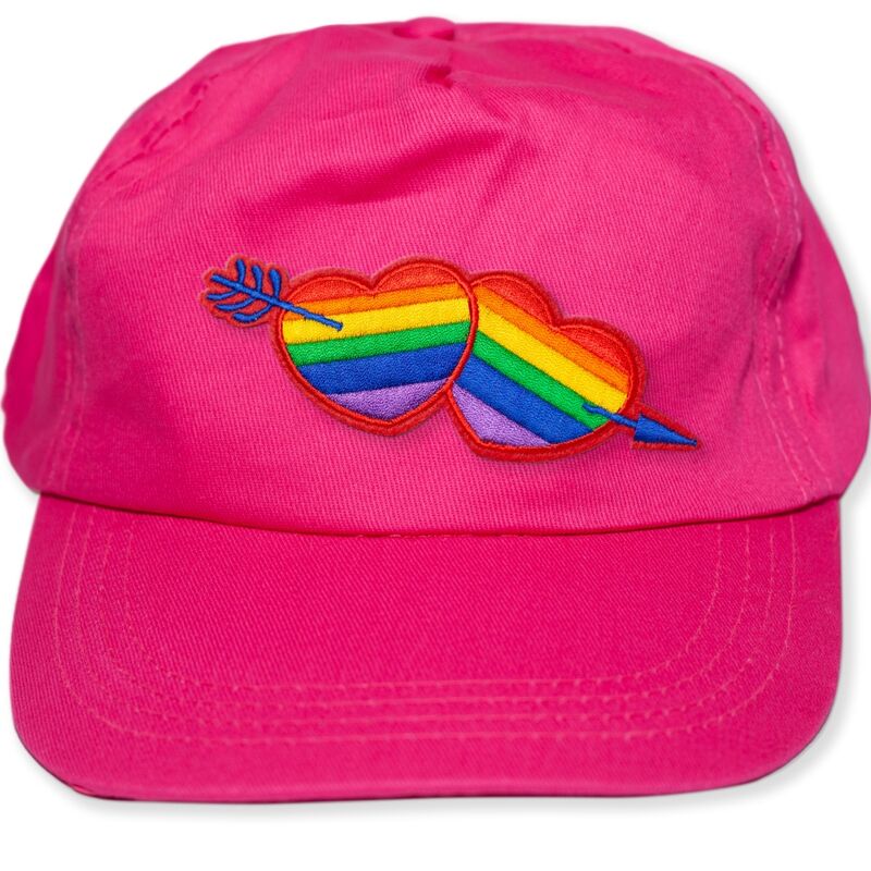 PRIDE - CASQUETTE FUSCIA AVEC LE COEUR LGBT