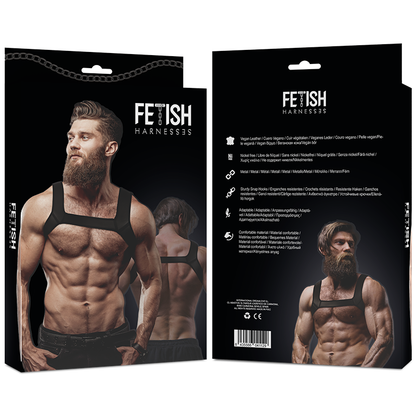 ACTITUD SUMISA FETICHE - ARNÉS DE PECHO DE NEOPRENO PARA HOMBRE TALLA L