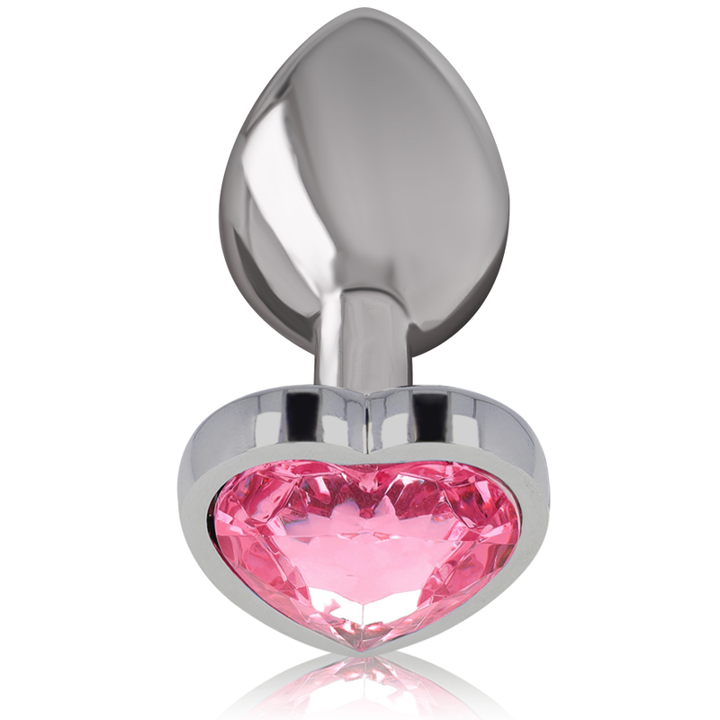 INTENSE - ALUMINUM METAL ANAL PLUG PINK HEART SIZE M