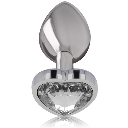 INTENSE - ANAL PLUG METAL ALUMINUM WHITE HEART SIZE L