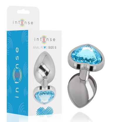 INTENSE - PLUG ANAL EN MÉTAL ALUMINIUM COEUR BLEU TAILLE S