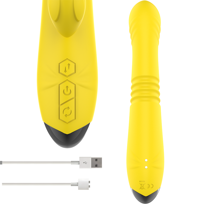 INTENSE - TOKY MULTIFUNCTION VIBRATOR UP & DOWN WITH CLITORAL STIMULATOR YELLOW